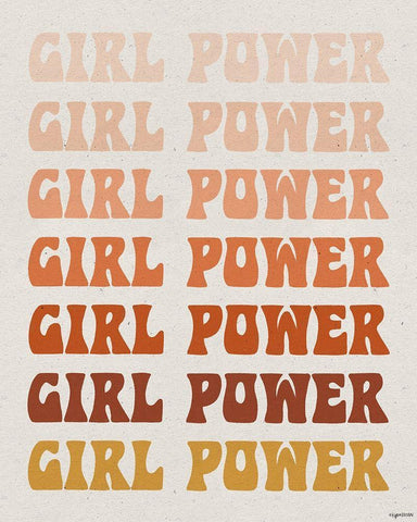 Girl Power White Modern Wood Framed Art Print with Double Matting by Brown, Kyra