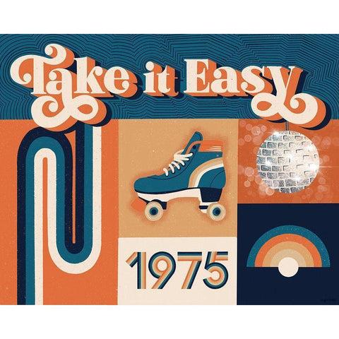 Take it Easy Black Modern Wood Framed Art Print with Double Matting by Brown, Kyra