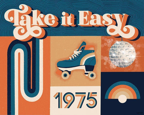 Take it Easy White Modern Wood Framed Art Print with Double Matting by Brown, Kyra