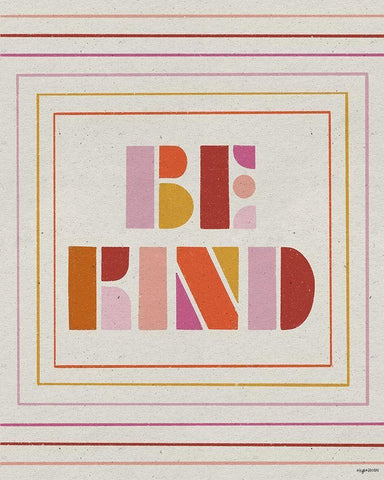 Be Kind White Modern Wood Framed Art Print with Double Matting by Brown, Kyra