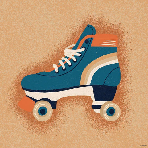 Orange Skate White Modern Wood Framed Art Print with Double Matting by Brown, Kyra