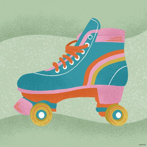 Roller Skate White Modern Wood Framed Art Print with Double Matting by Brown, Kyra