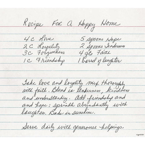 Happy Home Black Modern Wood Framed Art Print by Brown, Kyra