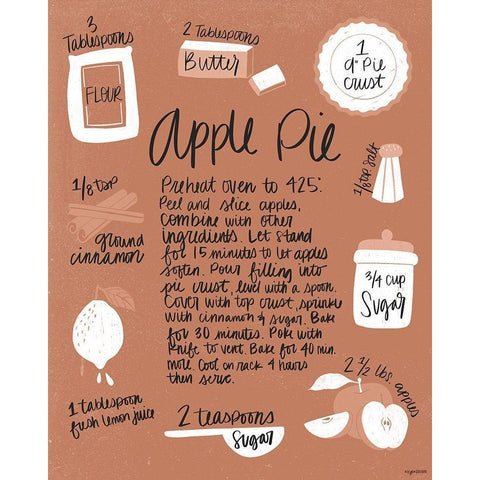 Apple Pie Black Modern Wood Framed Art Print with Double Matting by Brown, Kyra