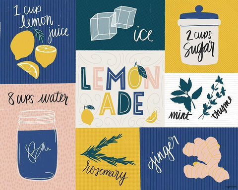 Lemonade Recipe Black Ornate Wood Framed Art Print with Double Matting by Brown, Kyra