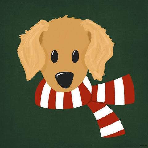 Goldie Christmas White Modern Wood Framed Art Print by Brown, Kyra