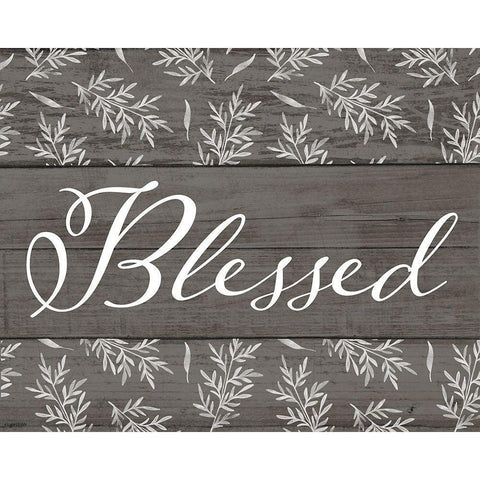 Blessed Black Modern Wood Framed Art Print with Double Matting by Brown, Kyra