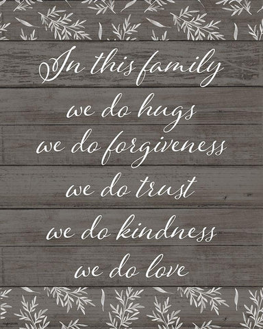 Family Rules Black Ornate Wood Framed Art Print with Double Matting by Brown, Kyra