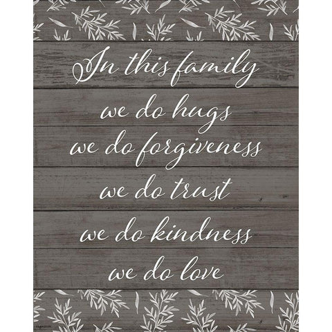 Family Rules Black Modern Wood Framed Art Print by Brown, Kyra