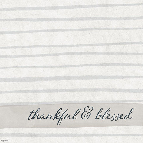 Thankful, Blessed Black Ornate Wood Framed Art Print with Double Matting by Brown, Kyra