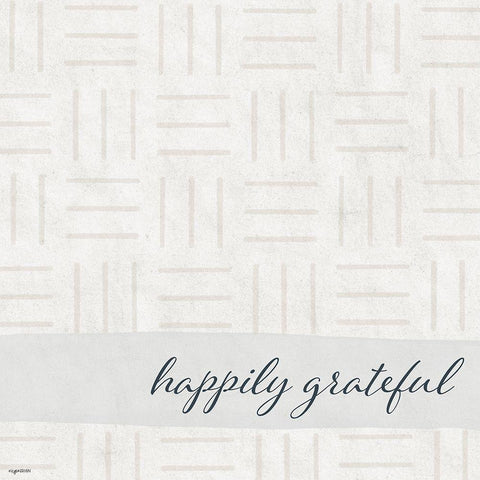 Happily Grateful Gold Ornate Wood Framed Art Print with Double Matting by Brown, Kyra