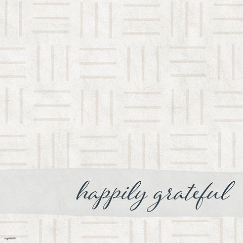 Happily Grateful Black Ornate Wood Framed Art Print with Double Matting by Brown, Kyra