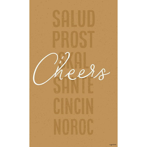 Cheers - Gold Gold Ornate Wood Framed Art Print with Double Matting by Brown, Kyra