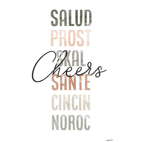 Cheers - Color White Modern Wood Framed Art Print by Brown, Kyra