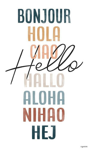 Hello - Color Black Ornate Wood Framed Art Print with Double Matting by Brown, Kyra