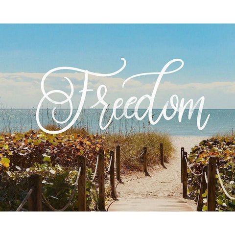 Freedom Beach Gold Ornate Wood Framed Art Print with Double Matting by Brown, Kyra