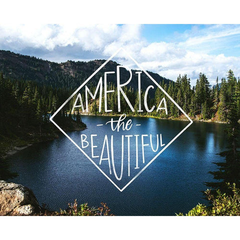 America the Beautiful White Modern Wood Framed Art Print by Brown, Kyra