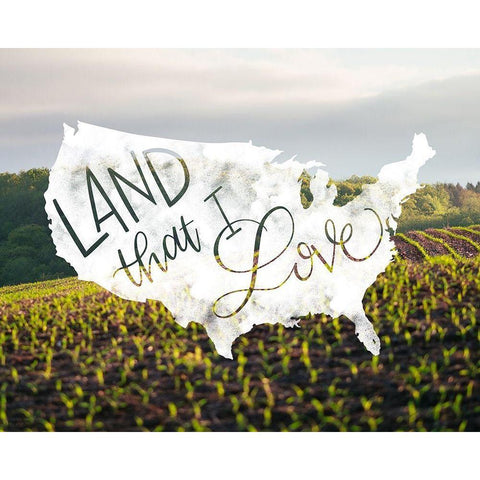 Land That I Love White Modern Wood Framed Art Print by Brown, Kyra