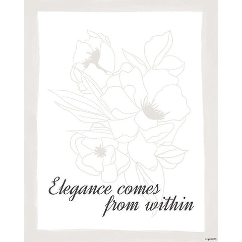 Elegance White Modern Wood Framed Art Print by Brown, Kyra