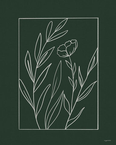 Boxed Botanical II Black Ornate Wood Framed Art Print with Double Matting by Brown, Kyra