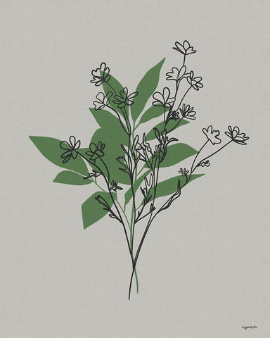 Line Botanical I White Modern Wood Framed Art Print with Double Matting by Brown, Kyra