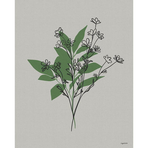 Line Botanical I Gold Ornate Wood Framed Art Print with Double Matting by Brown, Kyra