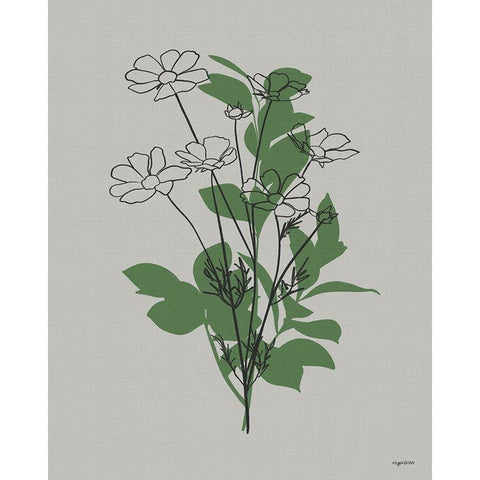 Line Botanical II White Modern Wood Framed Art Print by Brown, Kyra