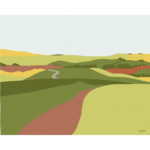 Field I Black Modern Wood Framed Art Print with Double Matting by Brown, Kyra