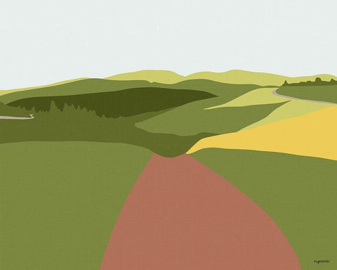 Field II White Modern Wood Framed Art Print with Double Matting by Brown, Kyra