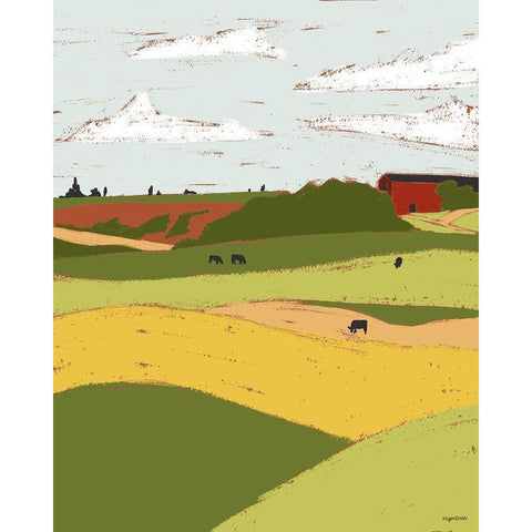 Pasture I White Modern Wood Framed Art Print by Brown, Kyra