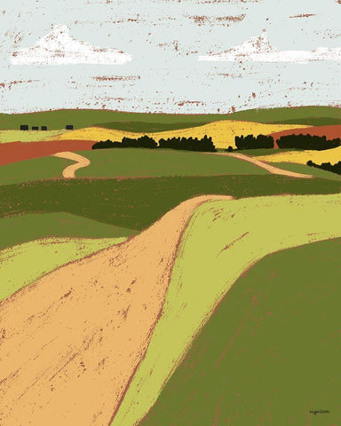 Pasture II Black Ornate Wood Framed Art Print with Double Matting by Brown, Kyra