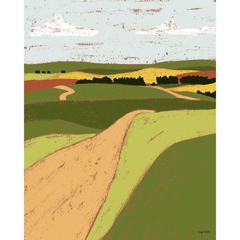 Pasture II Black Modern Wood Framed Art Print with Double Matting by Brown, Kyra