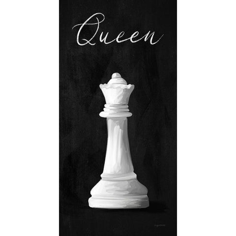 Queen White Modern Wood Framed Art Print by Brown, Kyra