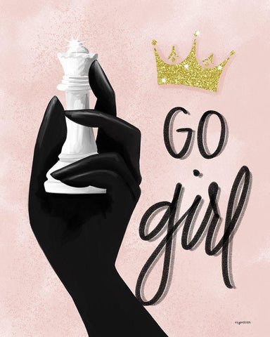 Go Girl-Queen Black Ornate Wood Framed Art Print with Double Matting by Brown, Kyra