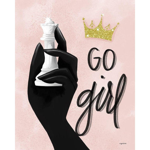 Go Girl-Queen Black Modern Wood Framed Art Print with Double Matting by Brown, Kyra