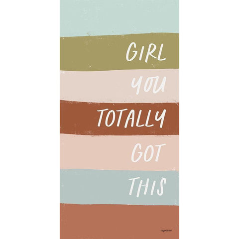 Girl White Modern Wood Framed Art Print by Brown, Kyra