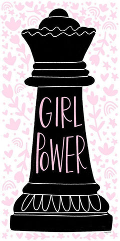 Girl Power Black Ornate Wood Framed Art Print with Double Matting by Brown, Kyra