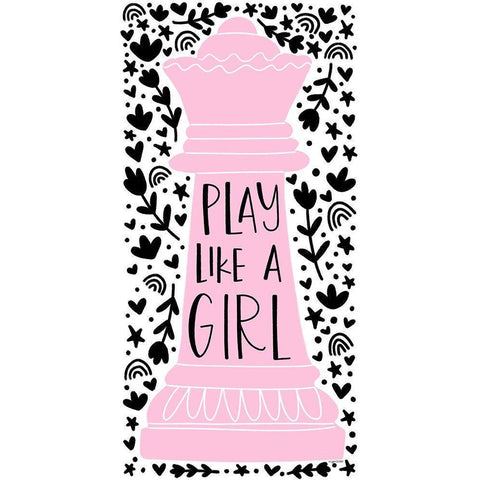 Play Like a Girl II Gold Ornate Wood Framed Art Print with Double Matting by Brown, Kyra