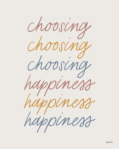 Choosing Happiness White Modern Wood Framed Art Print with Double Matting by Brown, Kyra