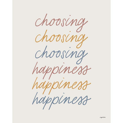 Choosing Happiness Black Modern Wood Framed Art Print by Brown, Kyra