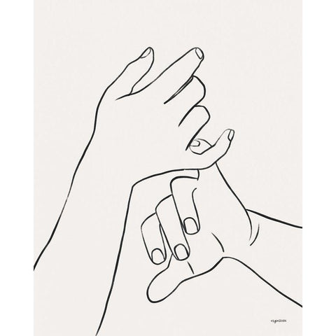 Hands III Black Modern Wood Framed Art Print with Double Matting by Brown, Kyra