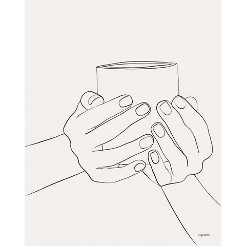 Hands VI White Modern Wood Framed Art Print by Brown, Kyra