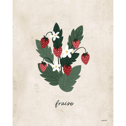 Fraise Black Modern Wood Framed Art Print with Double Matting by Brown, Kyra