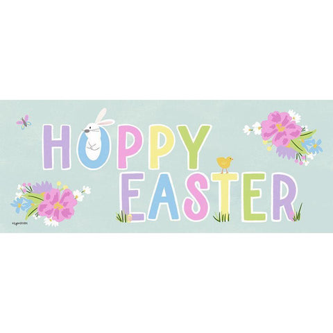 Hoppy Easter Gold Ornate Wood Framed Art Print with Double Matting by Brown, Kyra