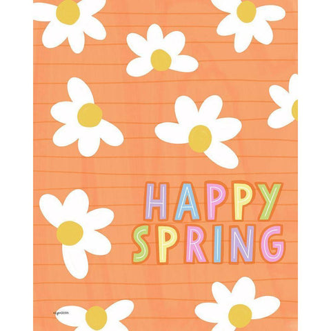 Happy Spring White Modern Wood Framed Art Print by Brown, Kyra
