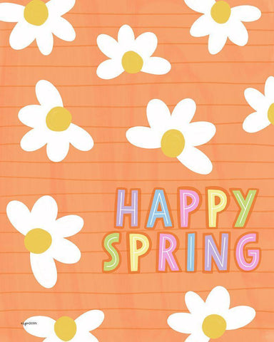 Happy Spring Black Ornate Wood Framed Art Print with Double Matting by Brown, Kyra