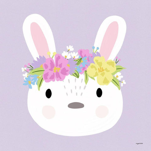 Easter Bunny White Modern Wood Framed Art Print by Brown, Kyra