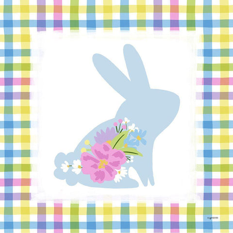 Easter Bunny II White Modern Wood Framed Art Print with Double Matting by Brown, Kyra