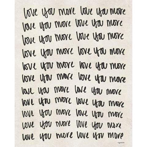 Love You More Black Modern Wood Framed Art Print with Double Matting by Brown, Kyra