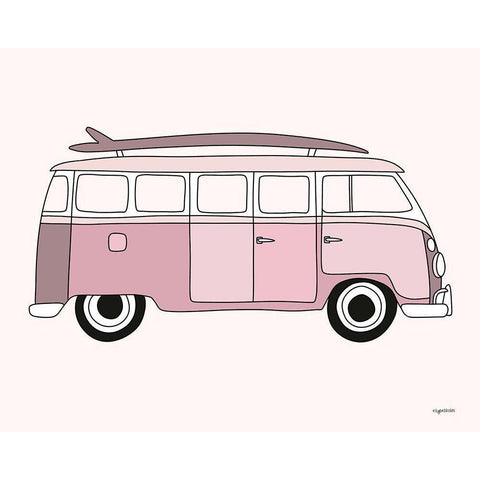 Bus Line Black Modern Wood Framed Art Print with Double Matting by Brown, Kyra